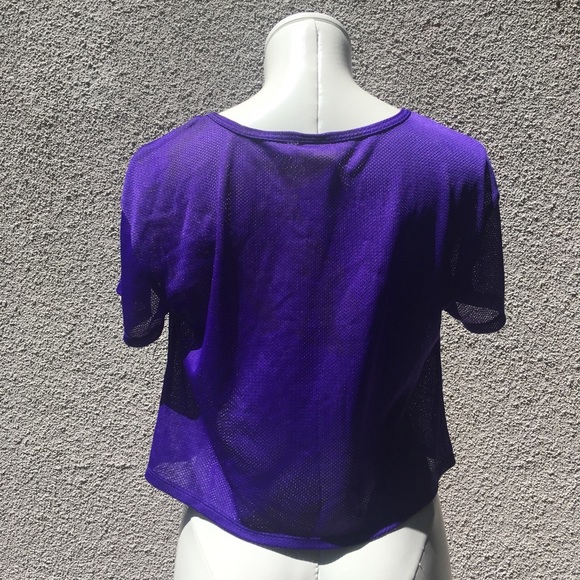PINK VS purple sheer mesh crop top size S - Picture 6 of 7